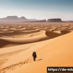 스타워즈 촬영된 사막 - A vast desert landscape inspired by the Tunisian Sahara, featuring endless golden sand dunes and ico...